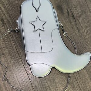 Silver Star Boot-Shaped Women's Bag